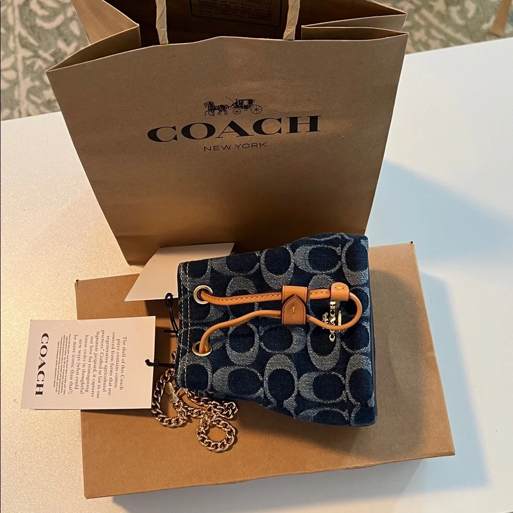 Coach Denim Blue and Tan Mini Bag NWT
Sold out!!! - Picture 3 of 16